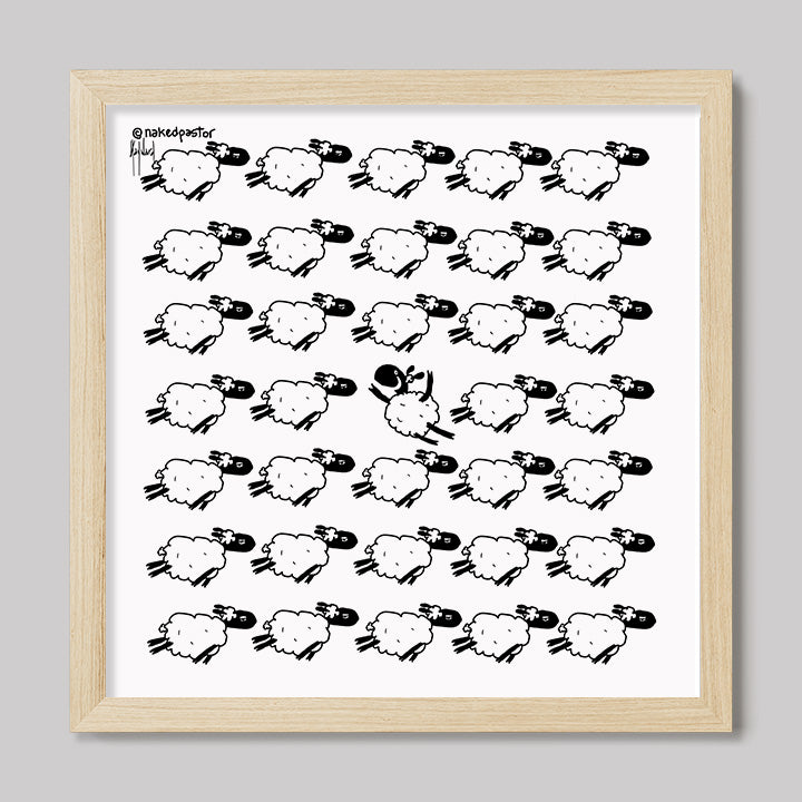Go Against the Flock Cartoon Print
