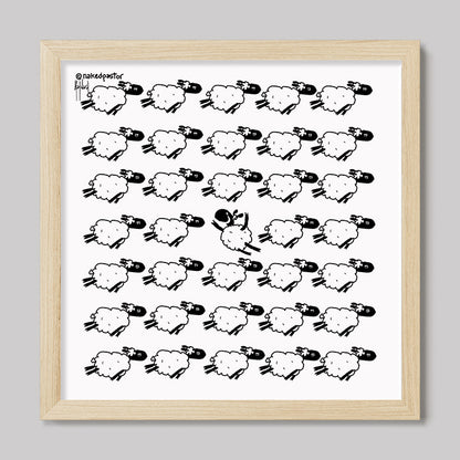 Go Against the Flock Cartoon Print
