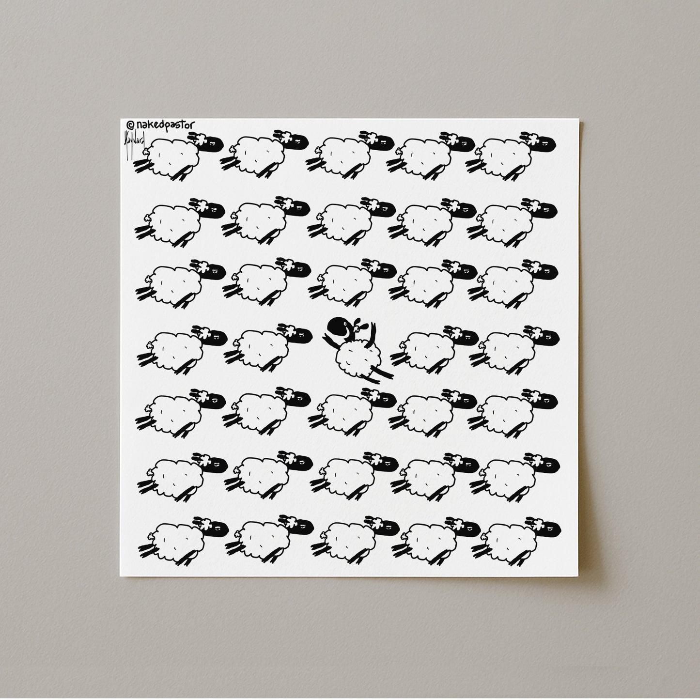 Go Against the Flock Cartoon Print