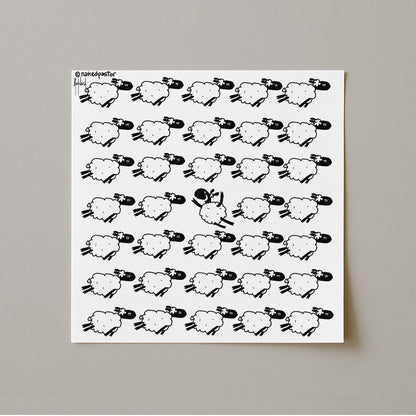 Go Against the Flock Cartoon Print