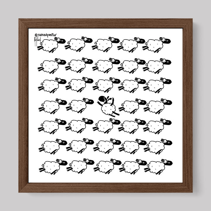 Go Against the Flock Cartoon Print