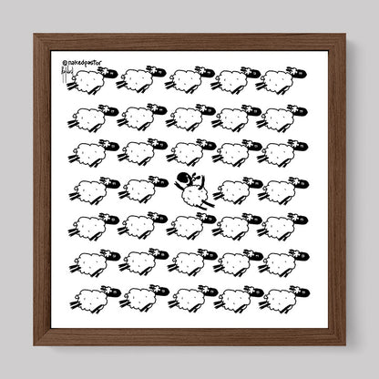 Go Against the Flock Cartoon Print