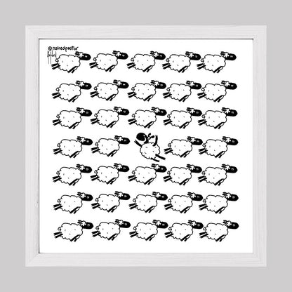 Go Against the Flock Cartoon Print