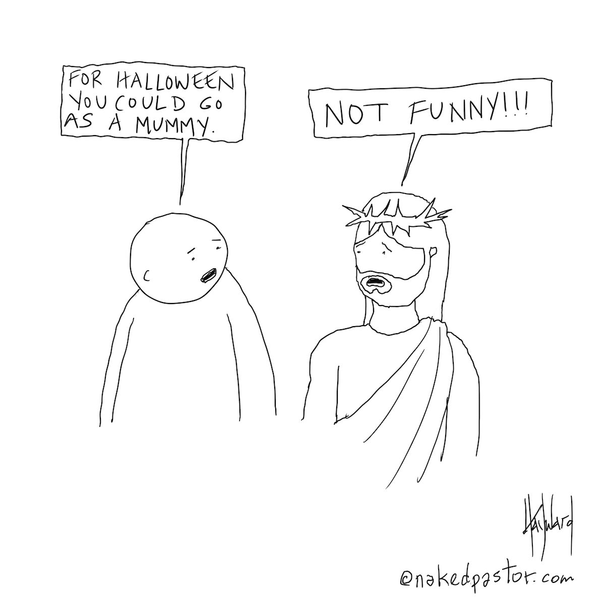 Halloween Mummy Digital Cartoon - by nakedpastor