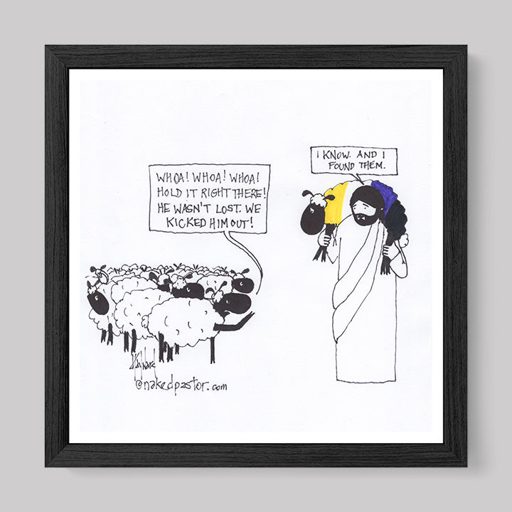 Enby Christian Not-Lost Lamb Print-Cartoons-nakedpastor