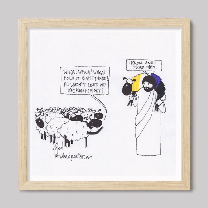 Enby Christian Not-Lost Lamb Print-Cartoons-nakedpastor