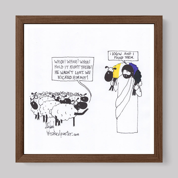 Enby Christian Not-Lost Lamb Print-Cartoons-nakedpastor