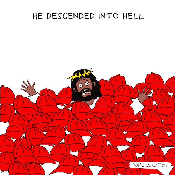 He Descended Into Hell Digital Cartoon-Digital Cartoons-nakedpastor