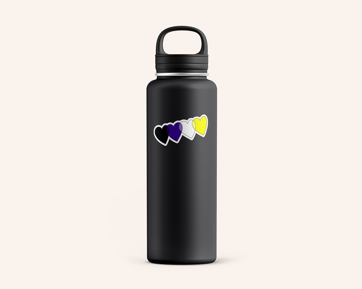 Hearts Non Binary Sticker-Stickers-nakedpastor