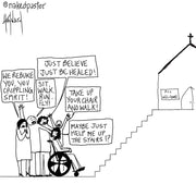 Help Me Up The Stairs Digital Cartoon - by nakedpastor