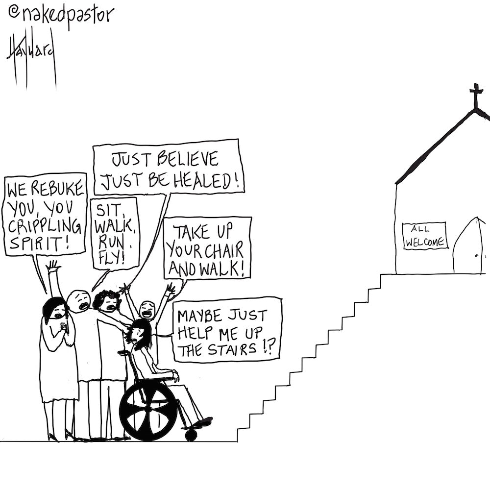 Help Me Up The Stairs Digital Cartoon - by nakedpastor