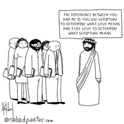 Scripture Versus Love Digital Cartoon-Digital Cartoons-nakedpastor