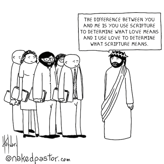 Scripture Versus Love Digital Cartoon-Digital Cartoons-nakedpastor
