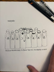Disciples Celebrate Women Original Cartoon Drawing-Cartoons-nakedpastor