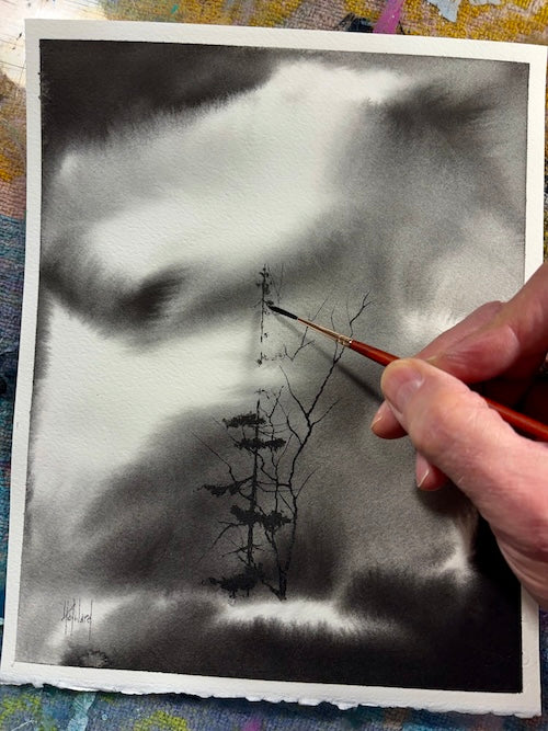 I Love Being Entangled With You Original Sumi Ink on Paper-Painting-nakedpastor