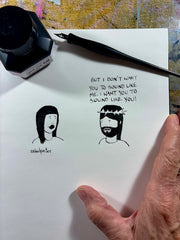 Sound Like You Original Cartoon Sumi Ink Drawing-Cartoons-nakedpastor