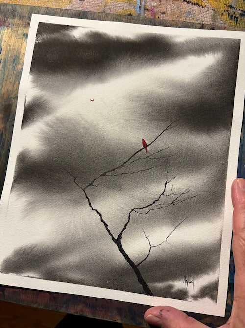 Please Don't Leave Original Sumi Ink on Paper-Painting-nakedpastor