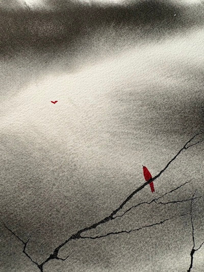 Please Don't Leave Original Sumi Ink on Paper-Painting-nakedpastor