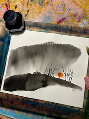 It's Not Safe to Talk Original Sumi Ink and Watercolour on Paper-Painting-nakedpastor