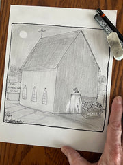 Jesus in the Trash Original Cartoon Drawing - by nakedpastor