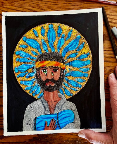 Gaze Image of Christ Original Drawing