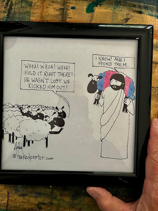 Not Lost Sheep Trans She/Them Original Cartoon Drawing-Cartoons-nakedpastor