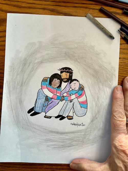Trans Drawong Dark Time for Trans Original Cartoon Drawing