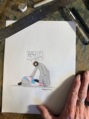 Who Told You That You Were A Sinner Original Cartoon Drawing-Cartoons-nakedpastor