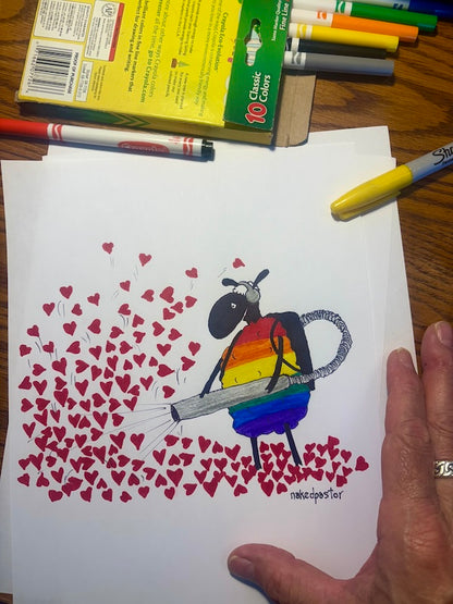 Love Blower Original Cartoon Drawing-Cartoons-nakedpastor