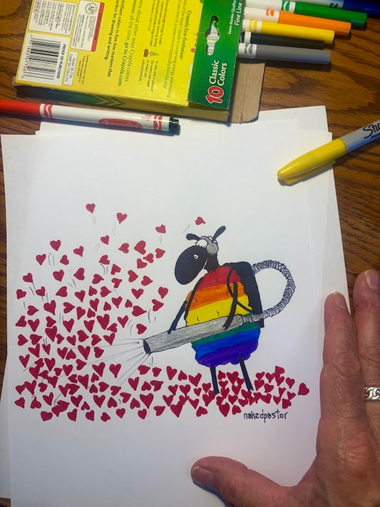 Love Blower Original Cartoon Drawing-Cartoons-nakedpastor