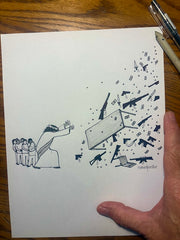 No Weapon Shall Prosper Original Cartoon Drawing-Cartoons-nakedpastor