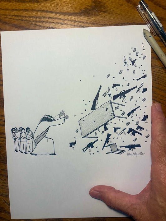 No Weapon Shall Prosper Original Cartoon Drawing-Cartoons-nakedpastor