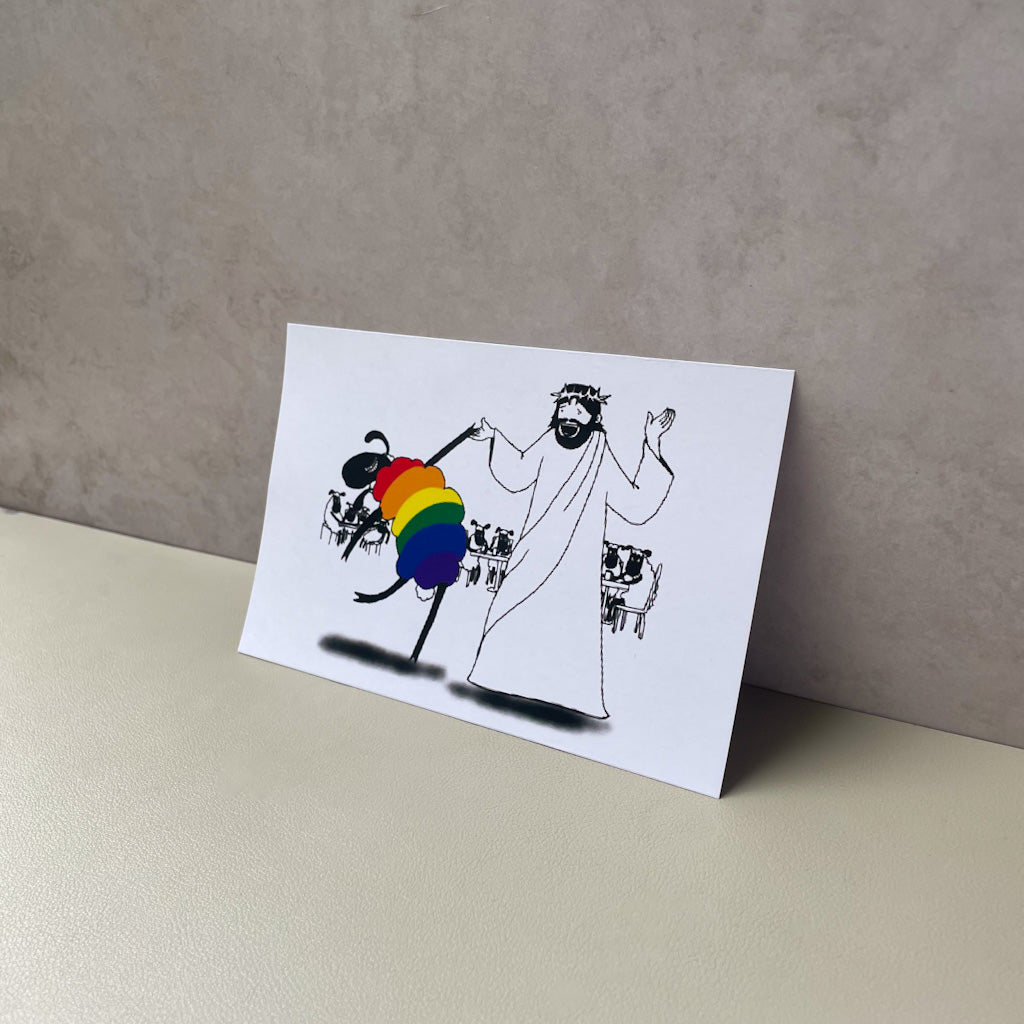 Jesus Dances with the LGBTQ Sheep Mini Print-nakedpastor