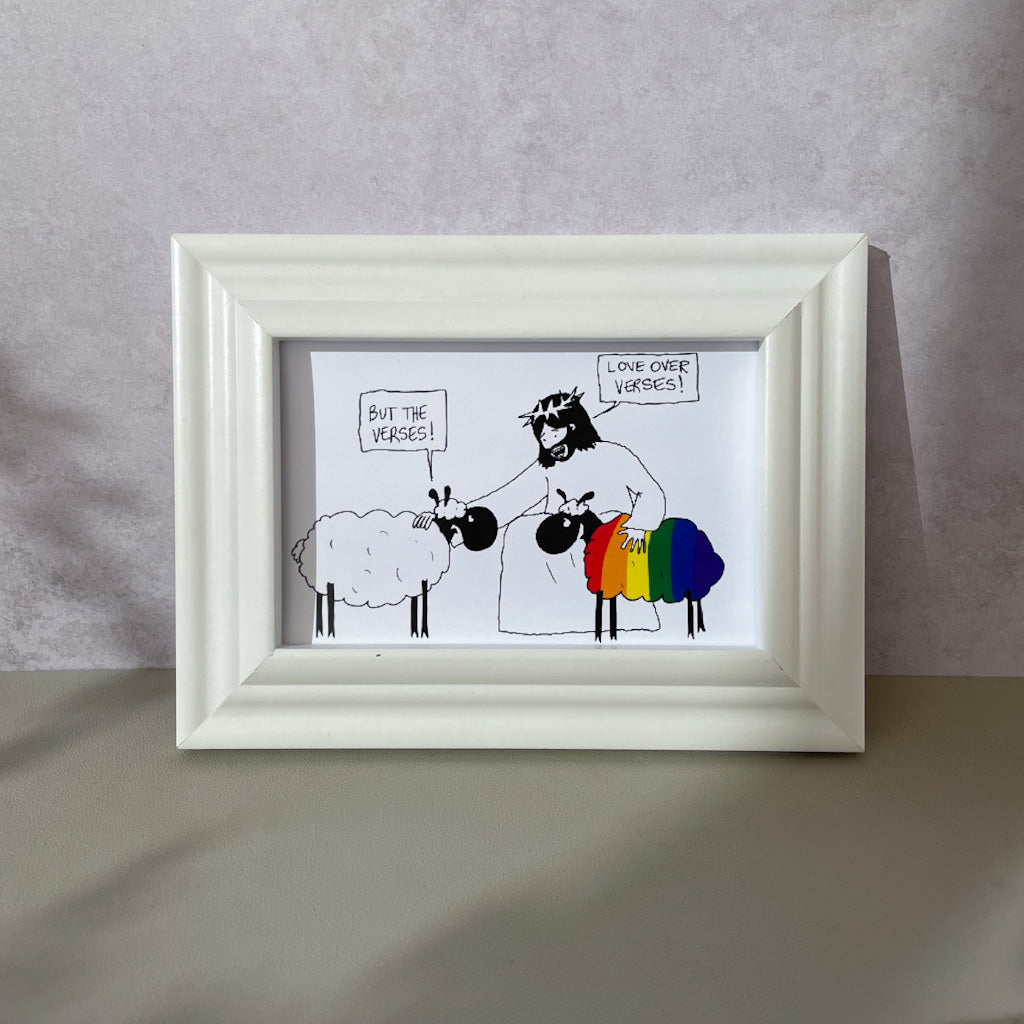 Love Over Verses Cartoon Mini Print-nakedpastor