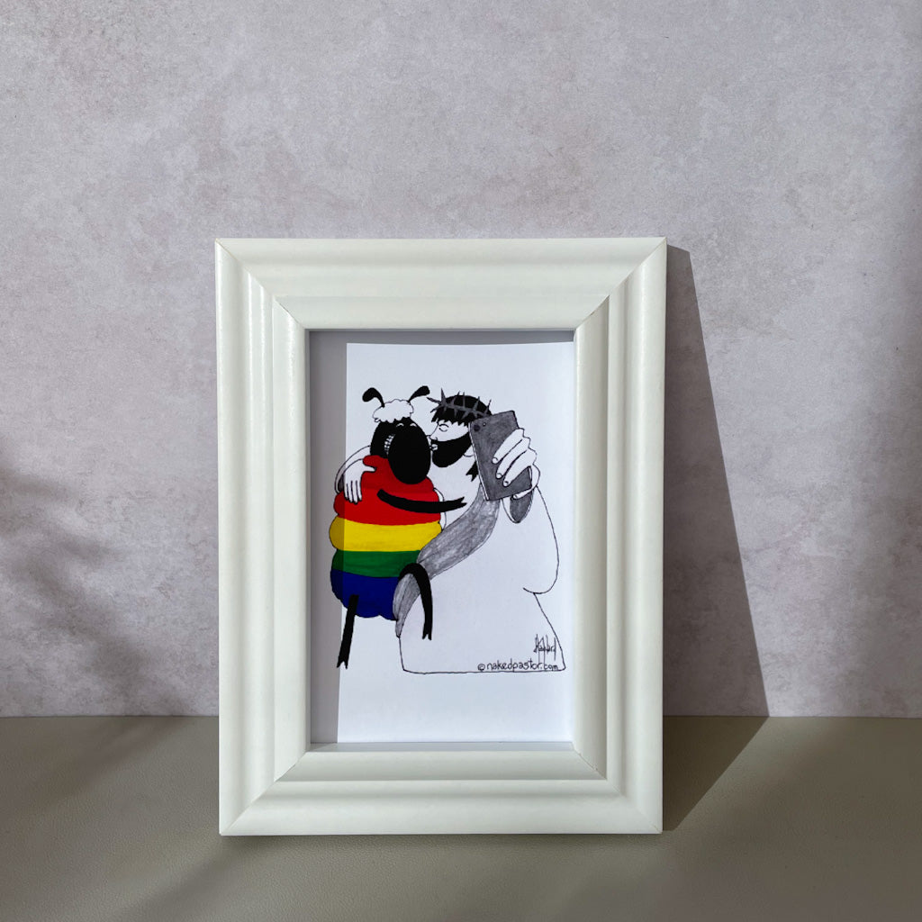 Jesus Takes a Selfie Mini Print-nakedpastor