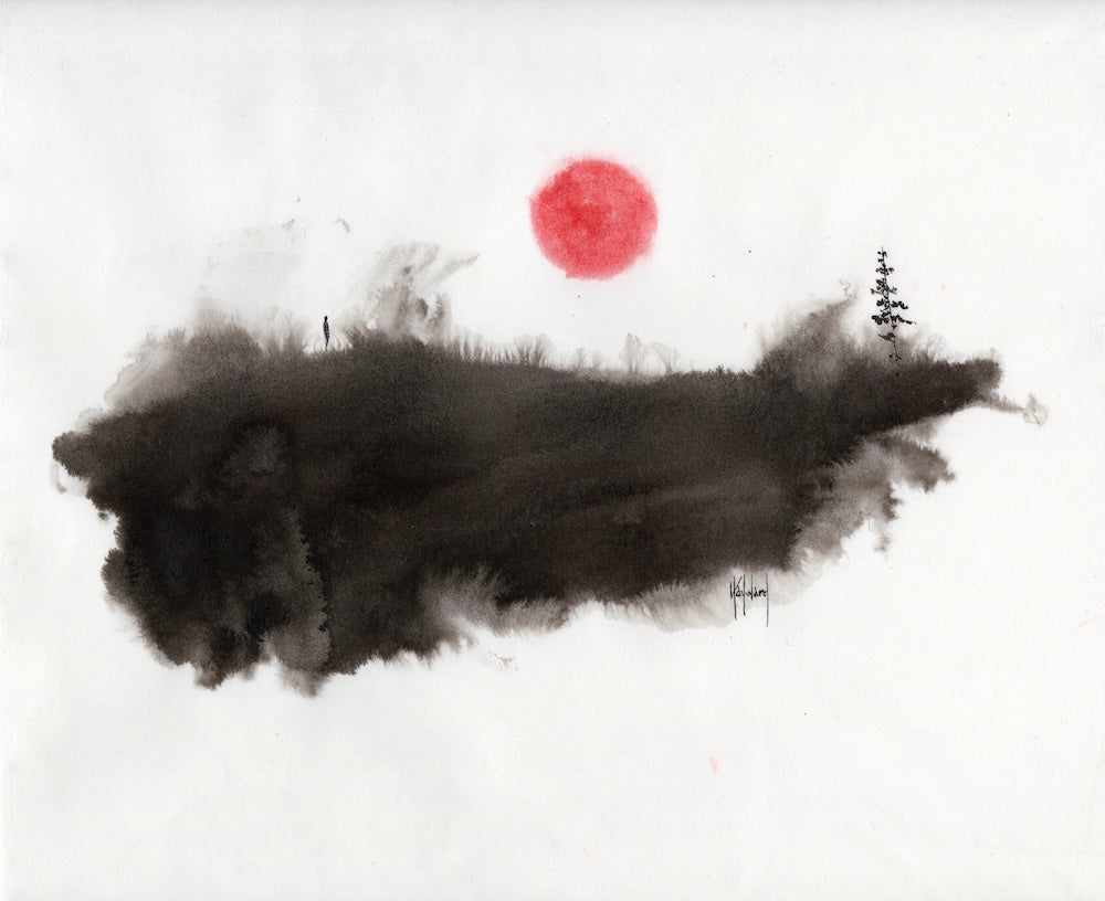 I Miss Community Original Sumi Ink and Watercolour on Paper-Painting-nakedpastor