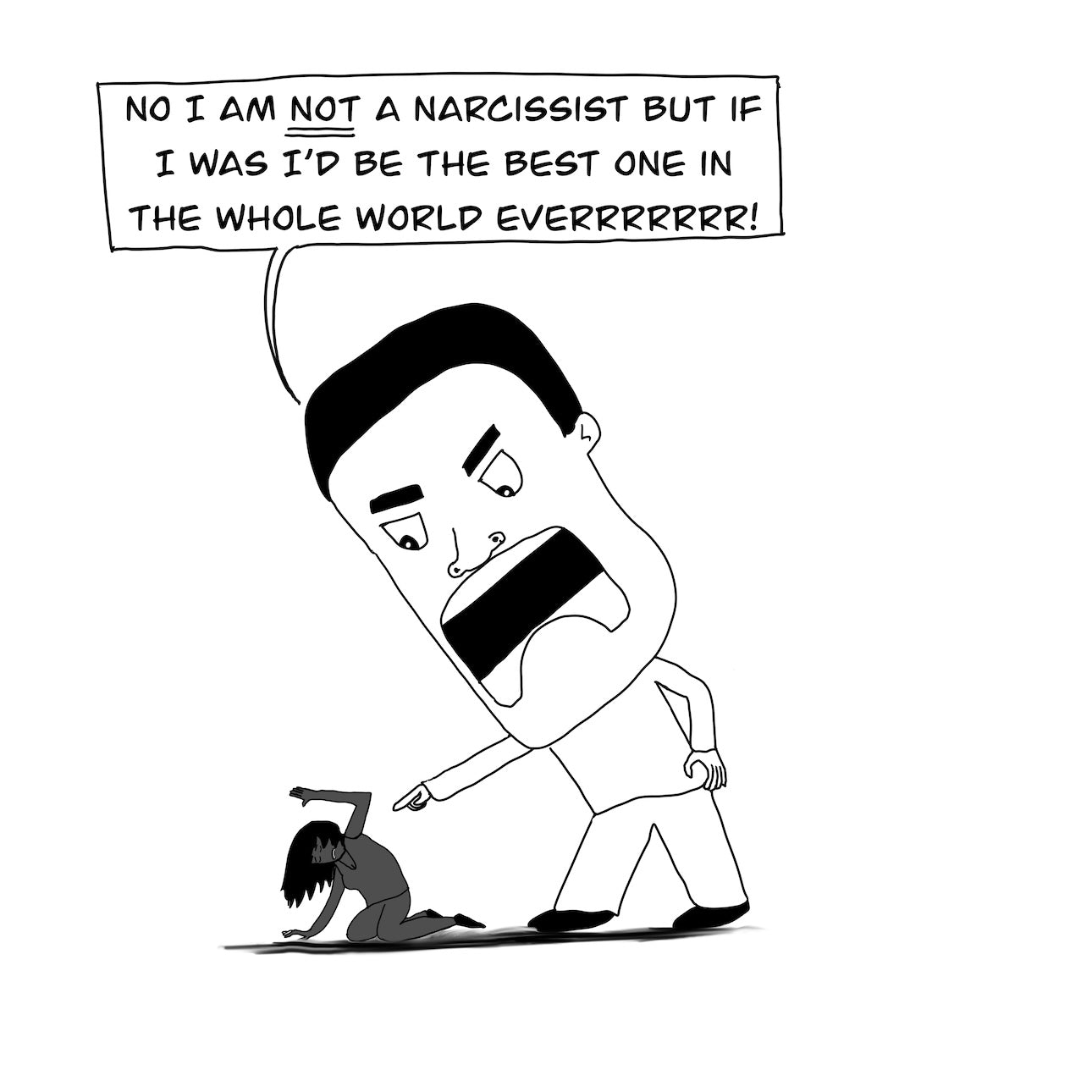 I Am Not a Narcissist Digital Cartoon-Cartoons-nakedpastor