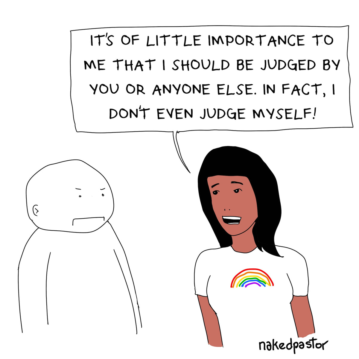 I Don't Even Judge Myself Digital Cartoon-Digital Cartoons-nakedpastor