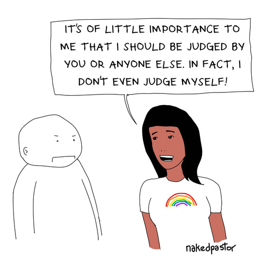 I Don't Even Judge Myself Digital Cartoon-Digital Cartoons-nakedpastor