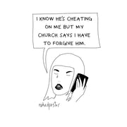 I Know He's Cheating Digital Cartoon