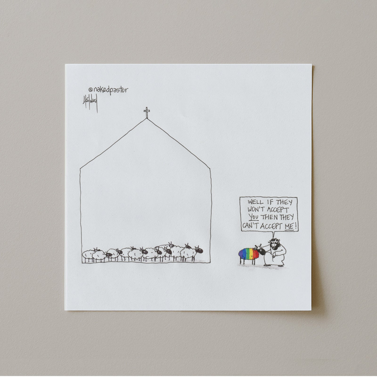 If They Won't Accept You Cartoon Print-Cartoons-nakedpastor
