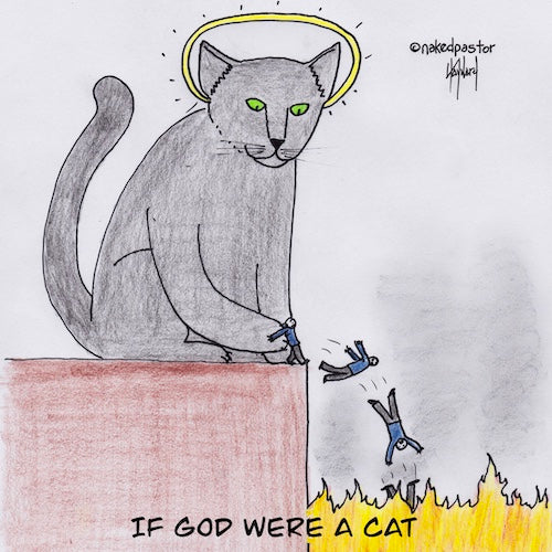 If God Were a Cat Digital Cartoon