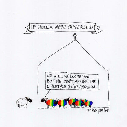 If Roles Were Reversed Original Cartoon Drawing-Cartoons-nakedpastor