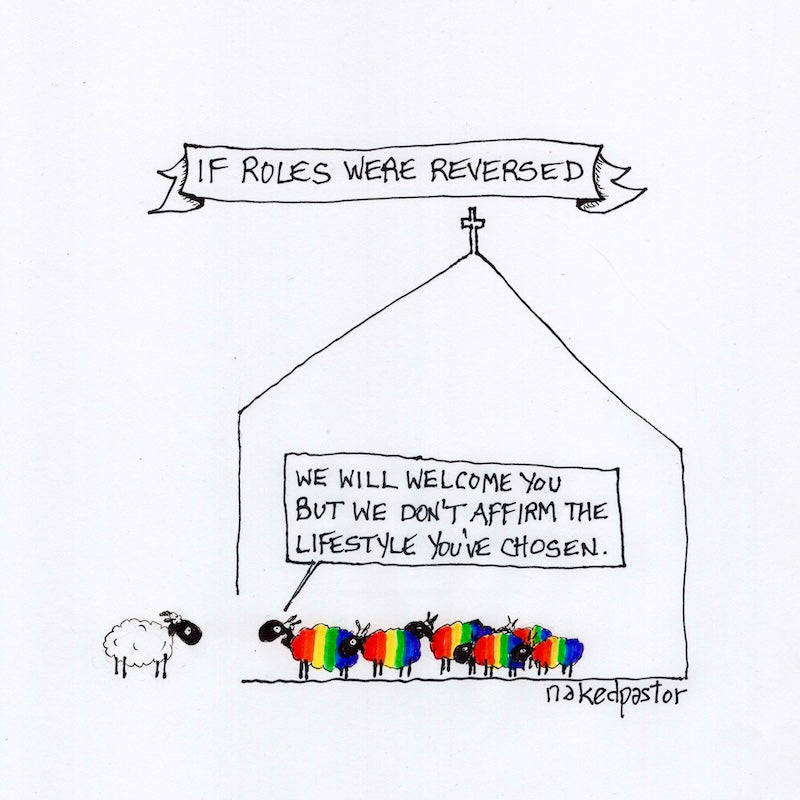 If Roles Were Reversed Original Cartoon Drawing-Cartoons-nakedpastor