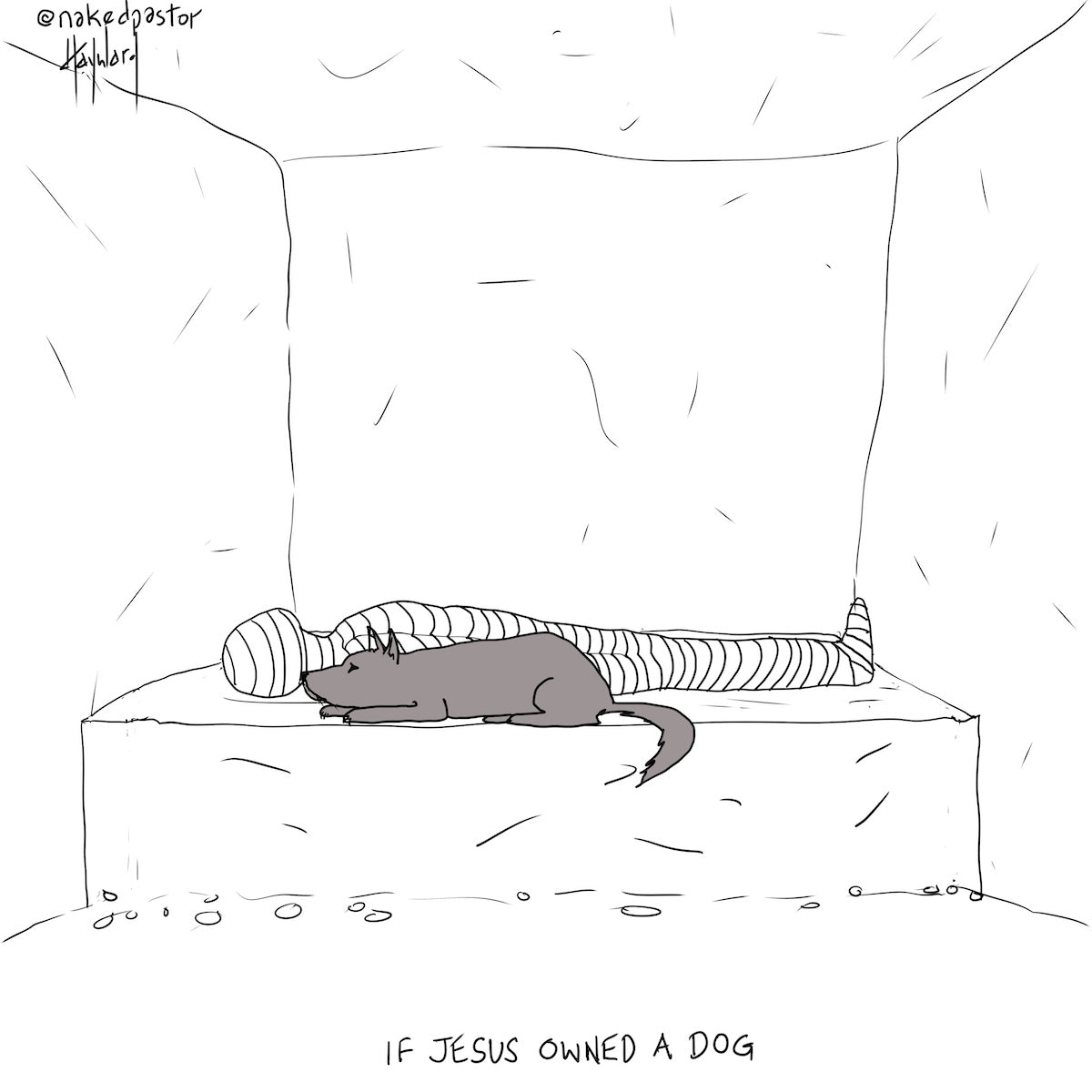 If Jesus Owned a Dog Digital Cartoon - by nakedpastor