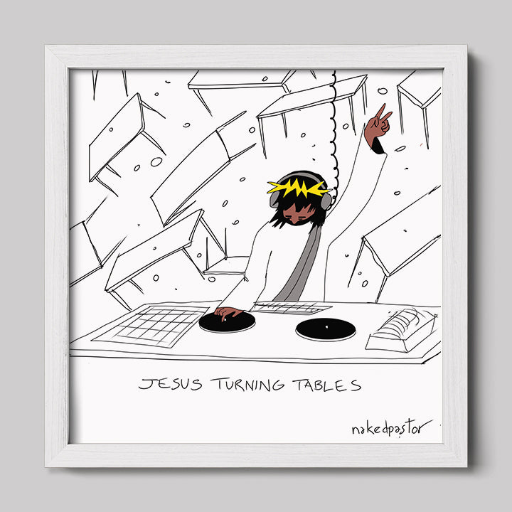 Jesus Turning Tables Print