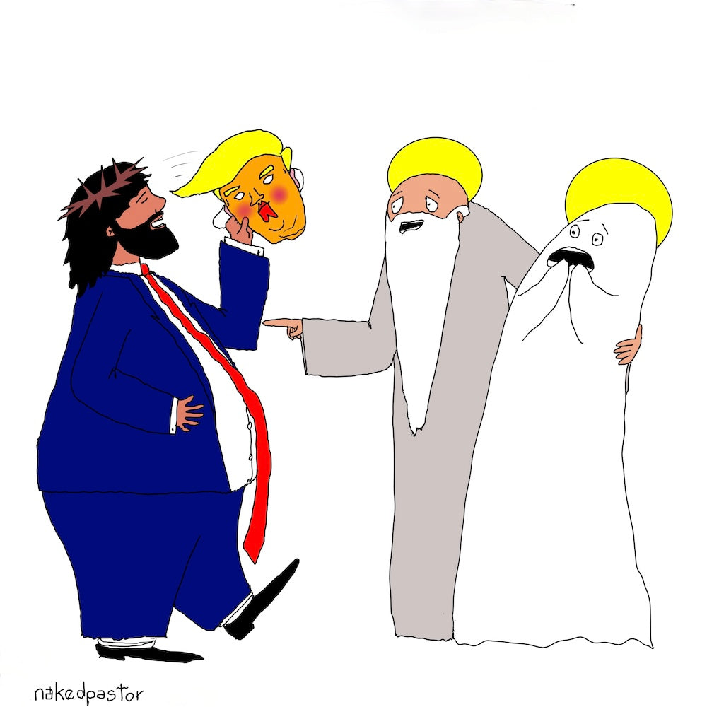 Jesus Trump Costume Digital Cartoon-Digital Cartoons-nakedpastor