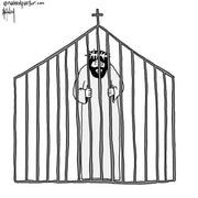 Jesus in Jail Digital Cartoon - by nakedpastor