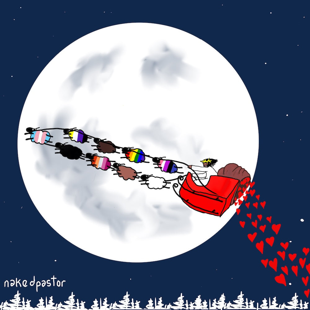 Jesus Sleighs Digital Cartoon-Cartoons-nakedpastor