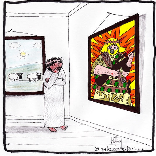 Gun-toting Jesus Digital Cartoon - by nakedpastor